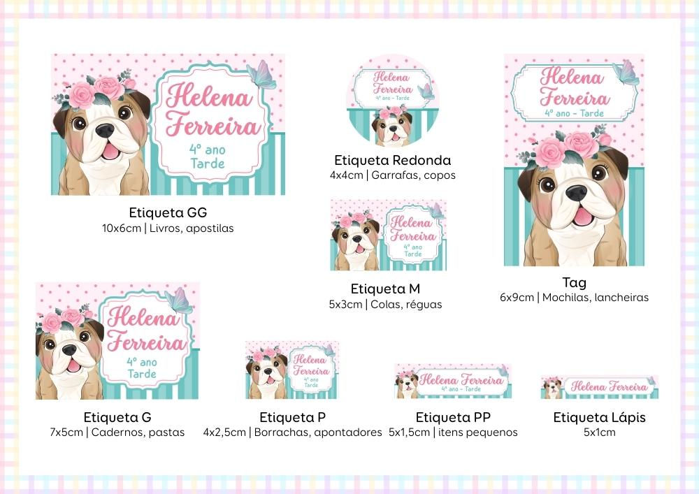 325 - Cachorrinho - Etiquetas PNG e Brinde Canva