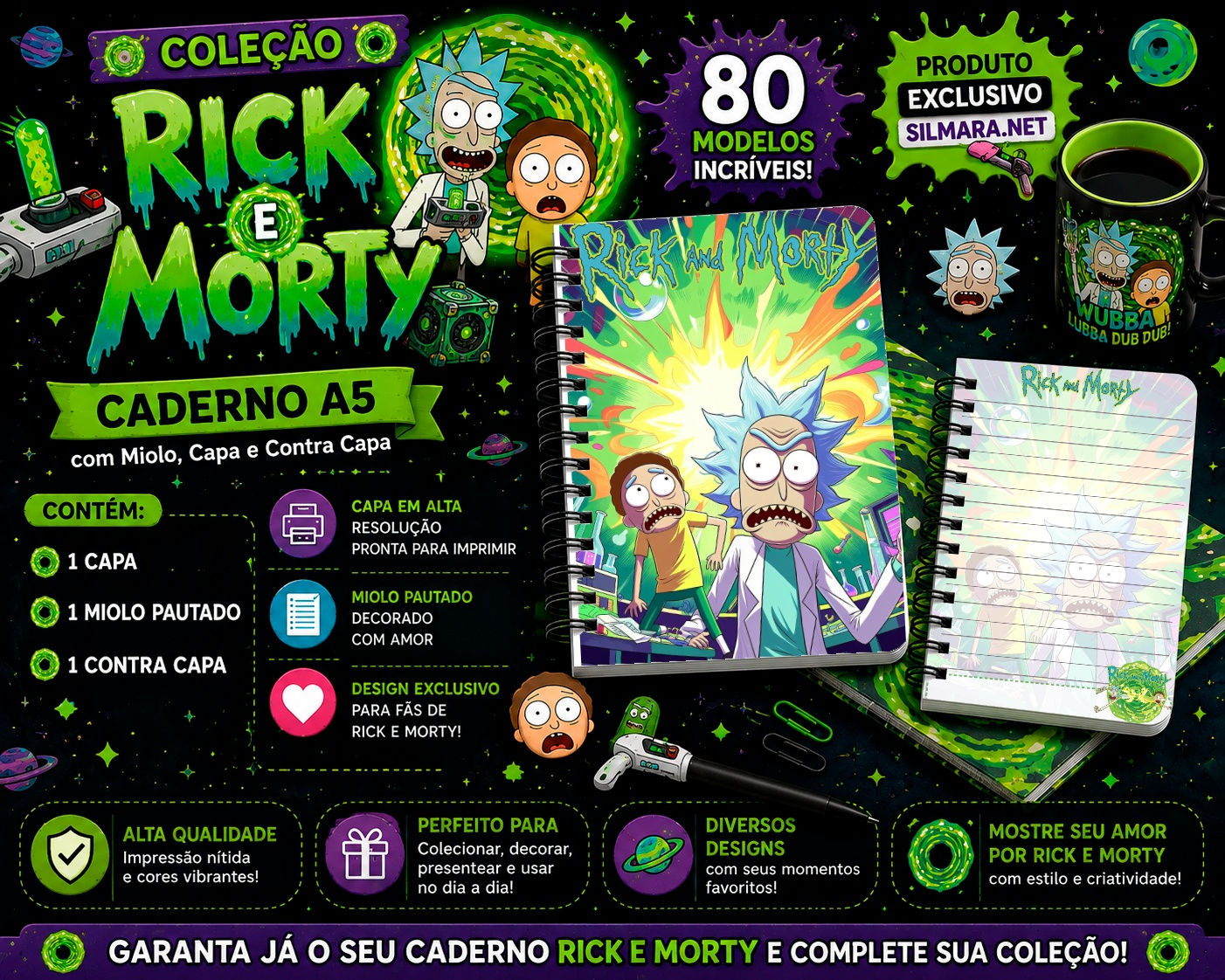 Rick Morty - Encadernação - Cadernos -  69