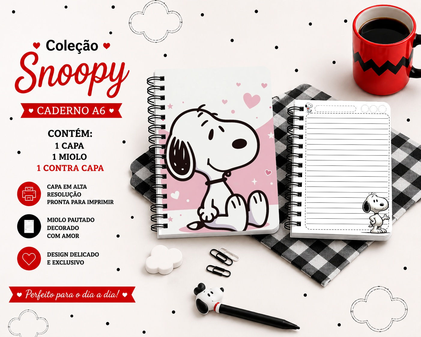 Snoopy - Encadernação - Cadernos -  03