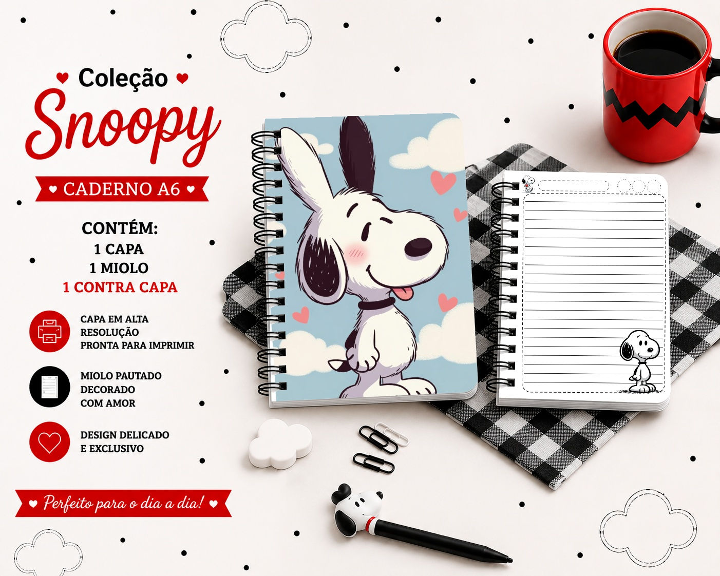 Snoopy - Encadernação - Cadernos -  02