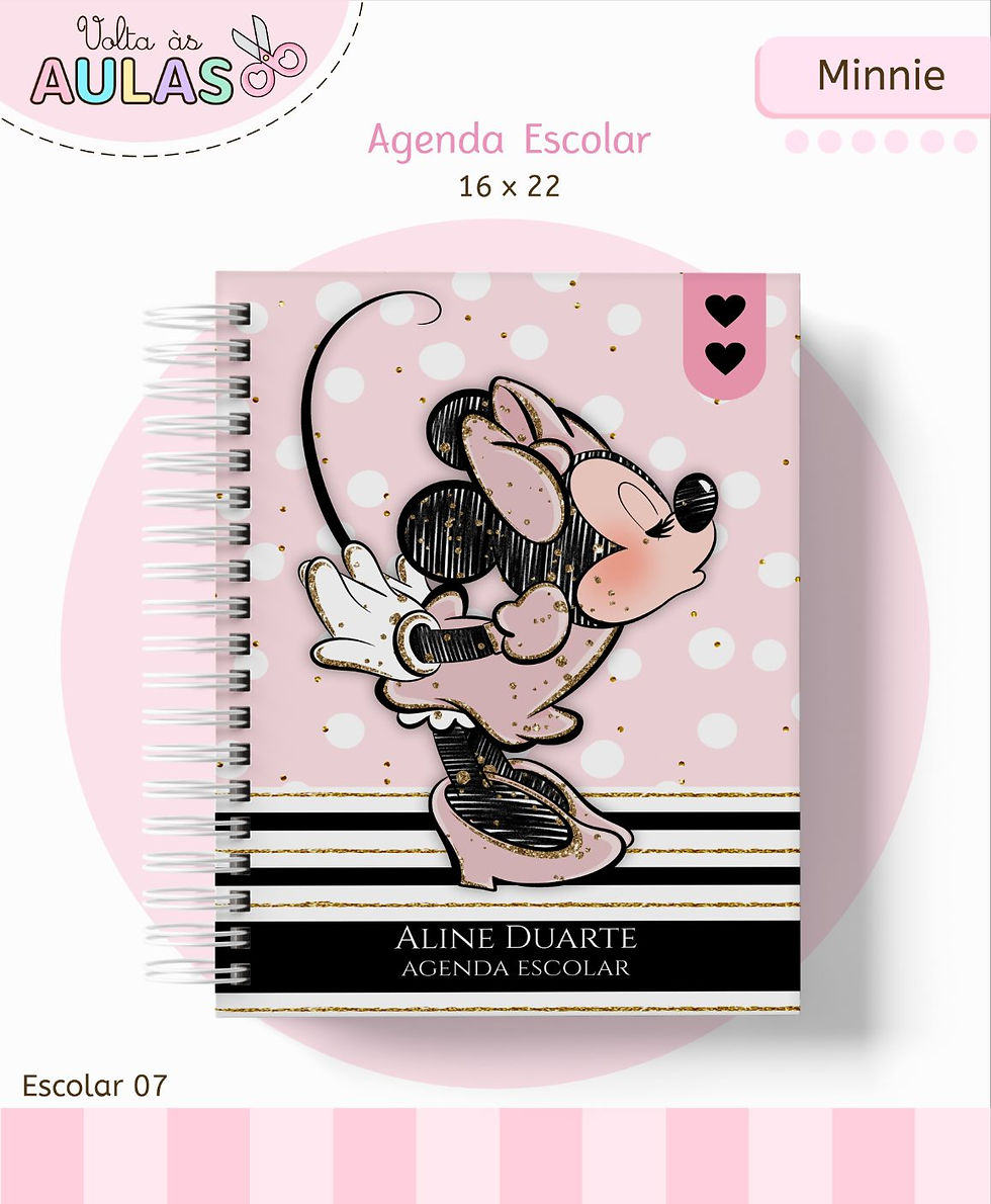 Miniatura: 573 - Minnie - Escolar Etiquetas Volta às Aulas Toalhinhas Canecas Squeeze