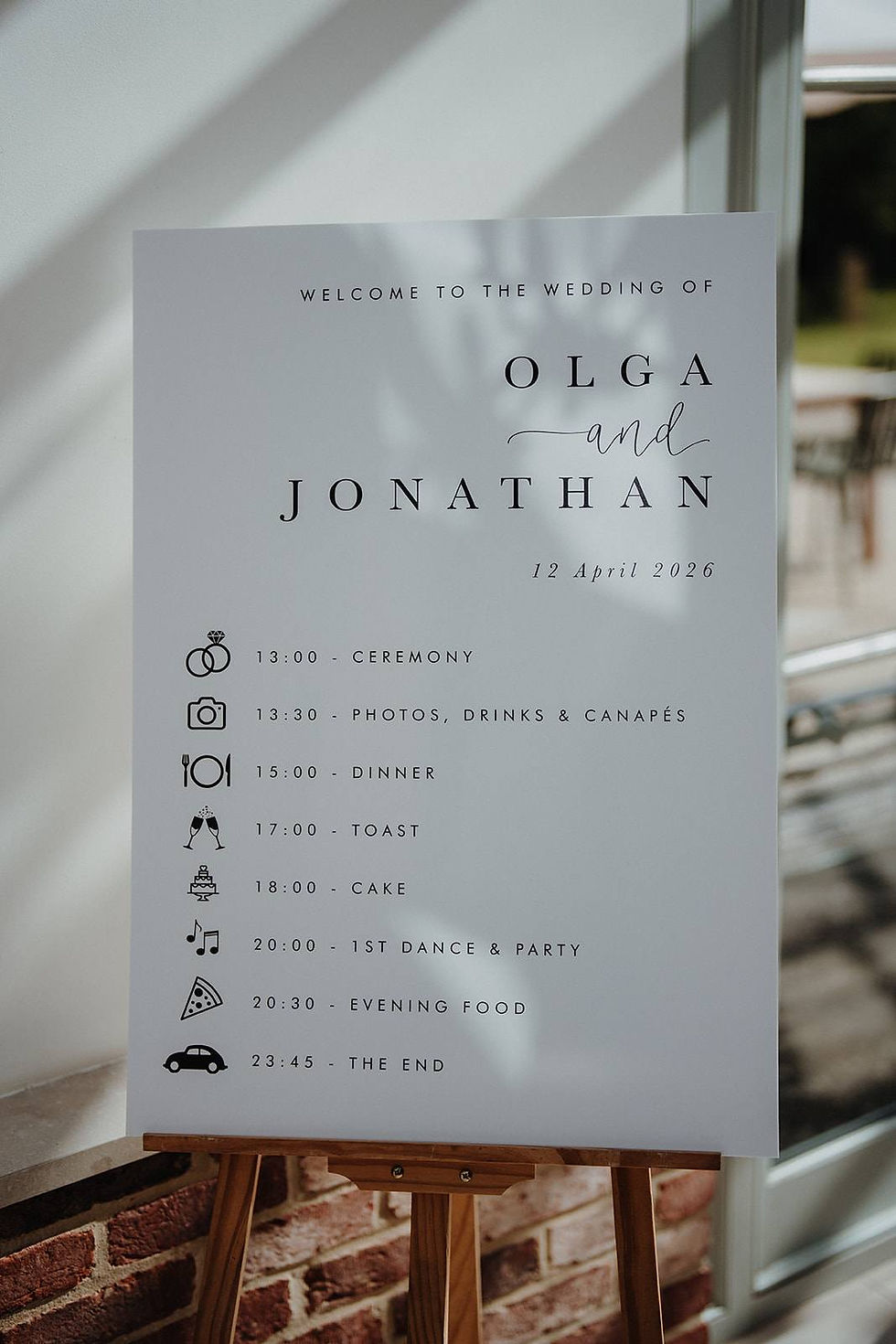 A black and white order of the day sign