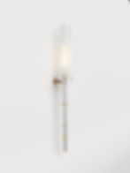Large wall lamp Torca I in fluted glass and brass by Marine Breynaert