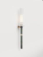 Large wall lamp Torca I in fluted glass and brass by Marine Breynaert