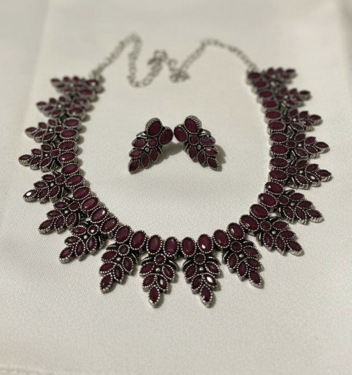 Thumbnail: Pink Stone Jewellery Set