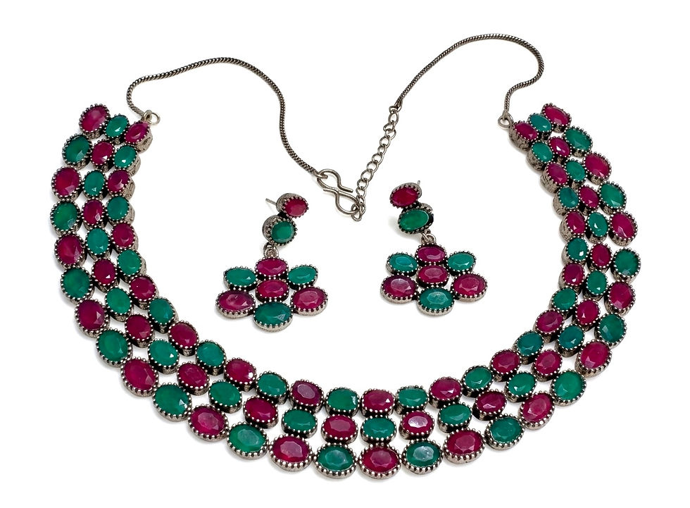 Thumbnail: Glamvila Royal MosiacJewellery Set