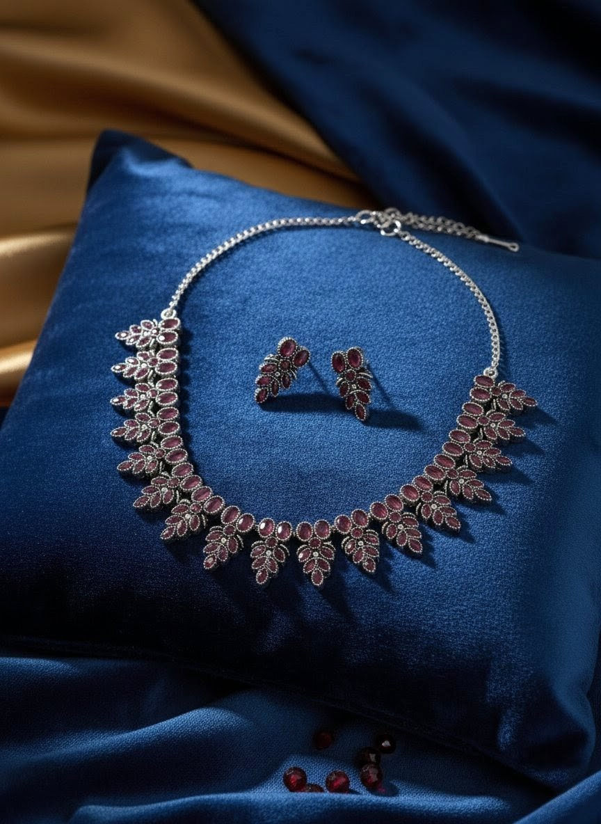 Thumbnail: Pink Stone Jewellery Set