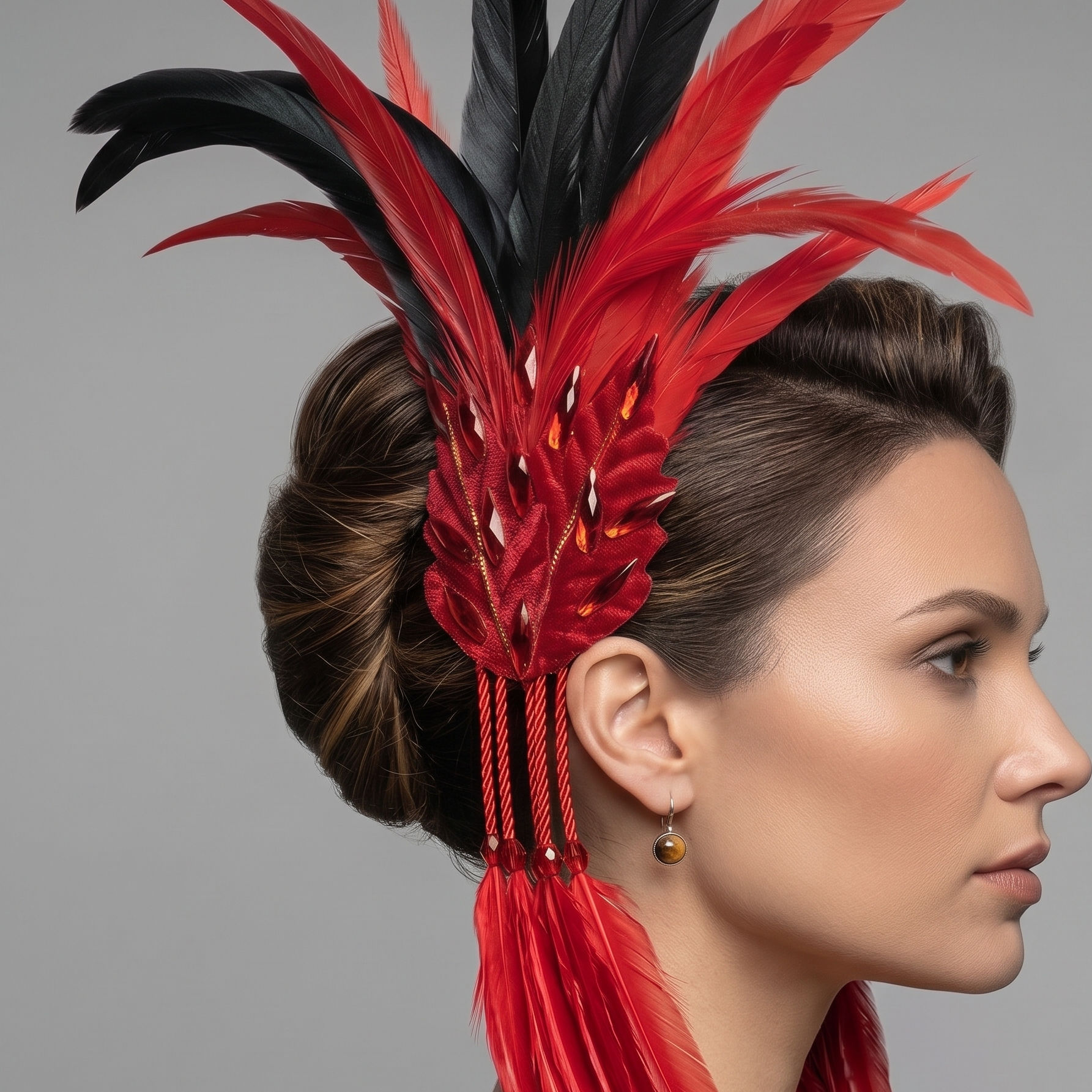Pinza para el pelo de carnaval, más roja