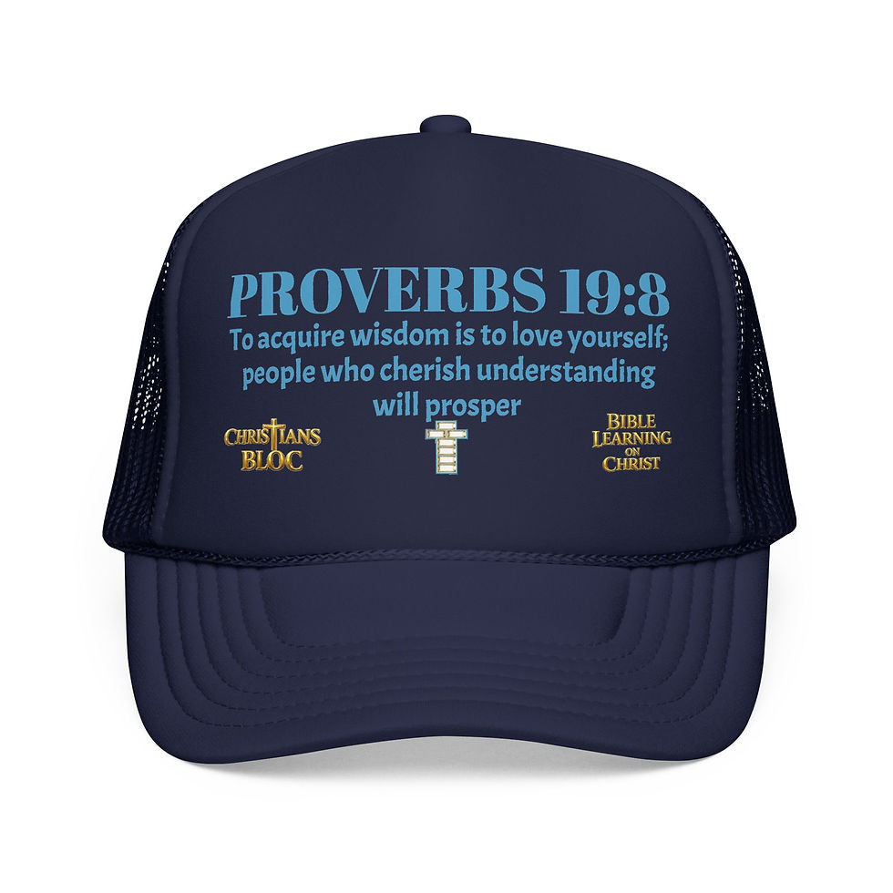 Thumbnail: Proverbs 19:8 Scripture Quote Foam Trucker Hat | Christian Faith Scripture Cap