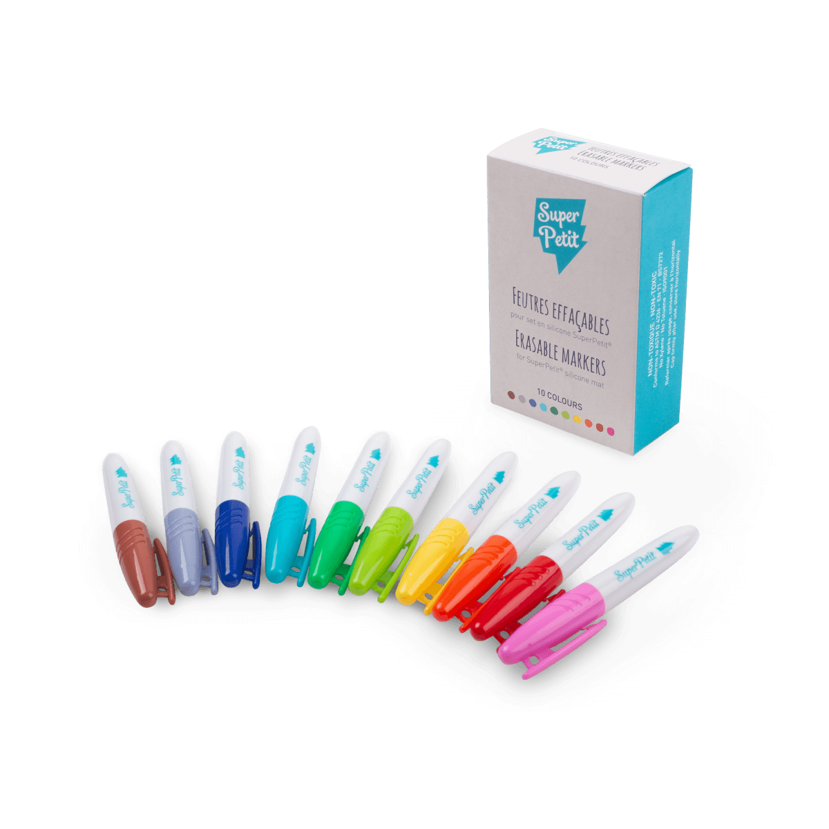 Boîte de 10 feutres effaçables pour silicone - Super Petit