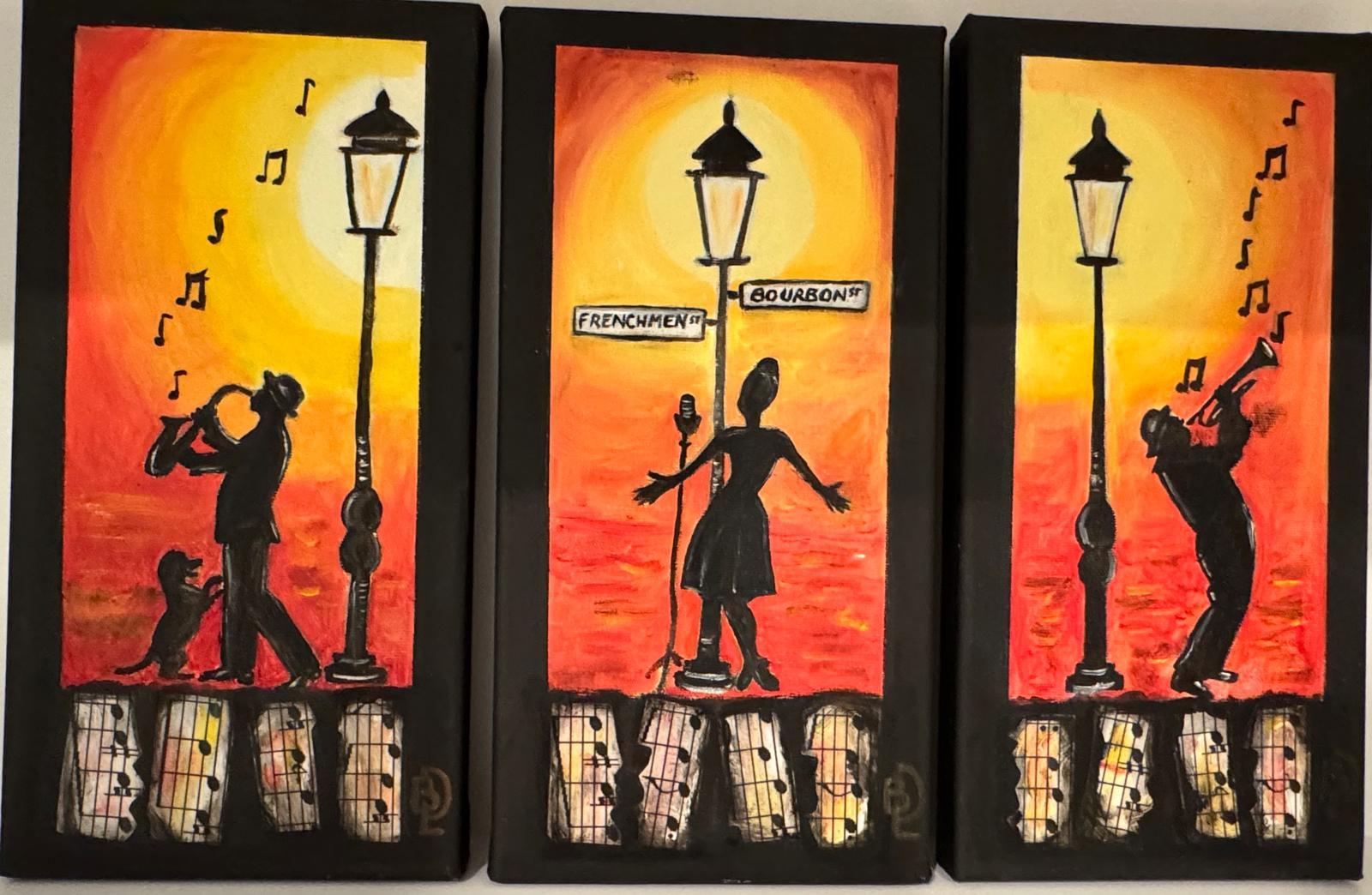 Jazz de rue à La Nouvelle-Orléans - Artiste peintre Brigitte Dijon