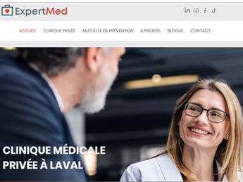 ExpertMed - clinique médicale à Laval- site web wix réalisé par OCM SYSTEME et Wix Québec