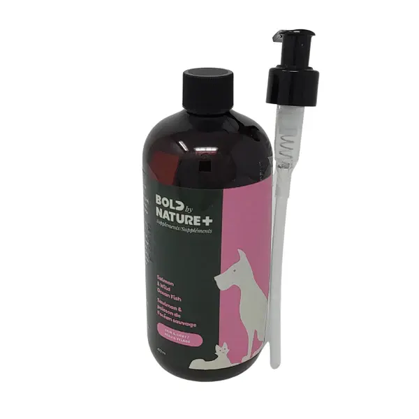 Supplément d'huile de saumon et poisson sauvage de l'océan pour chiens & chats bold by nature +
