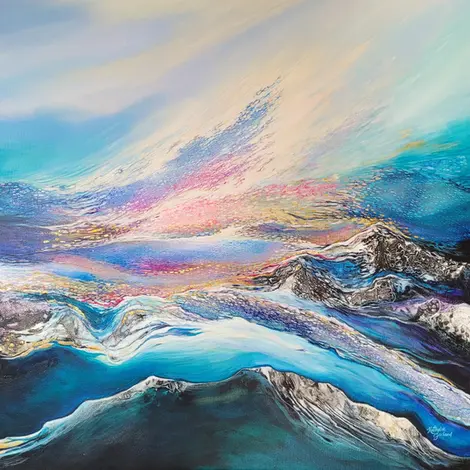 Commande personnalisée peinture art abstrait Nathalie Godard