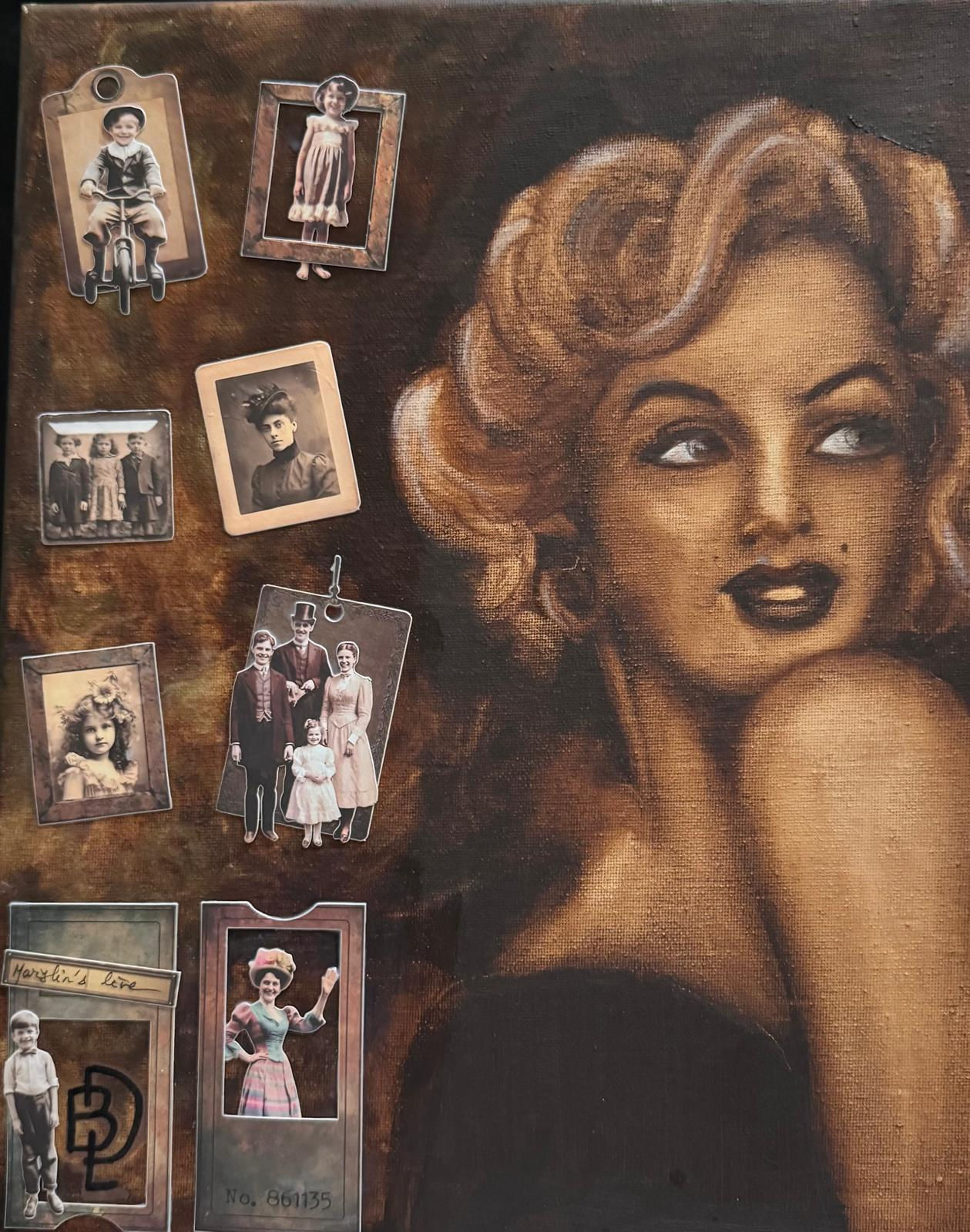 Peinture de Marilyn Monroe et ses ancêtres, entre éclat et mémoire- Artiste peintre Brigitte Dijon