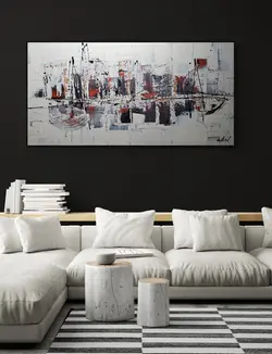 Art abstrait contemporain sur mesure ville abstraite par l'artiste Aliel