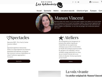 Manon Vincent Artiste musicienne et écrivaine - site web wix
