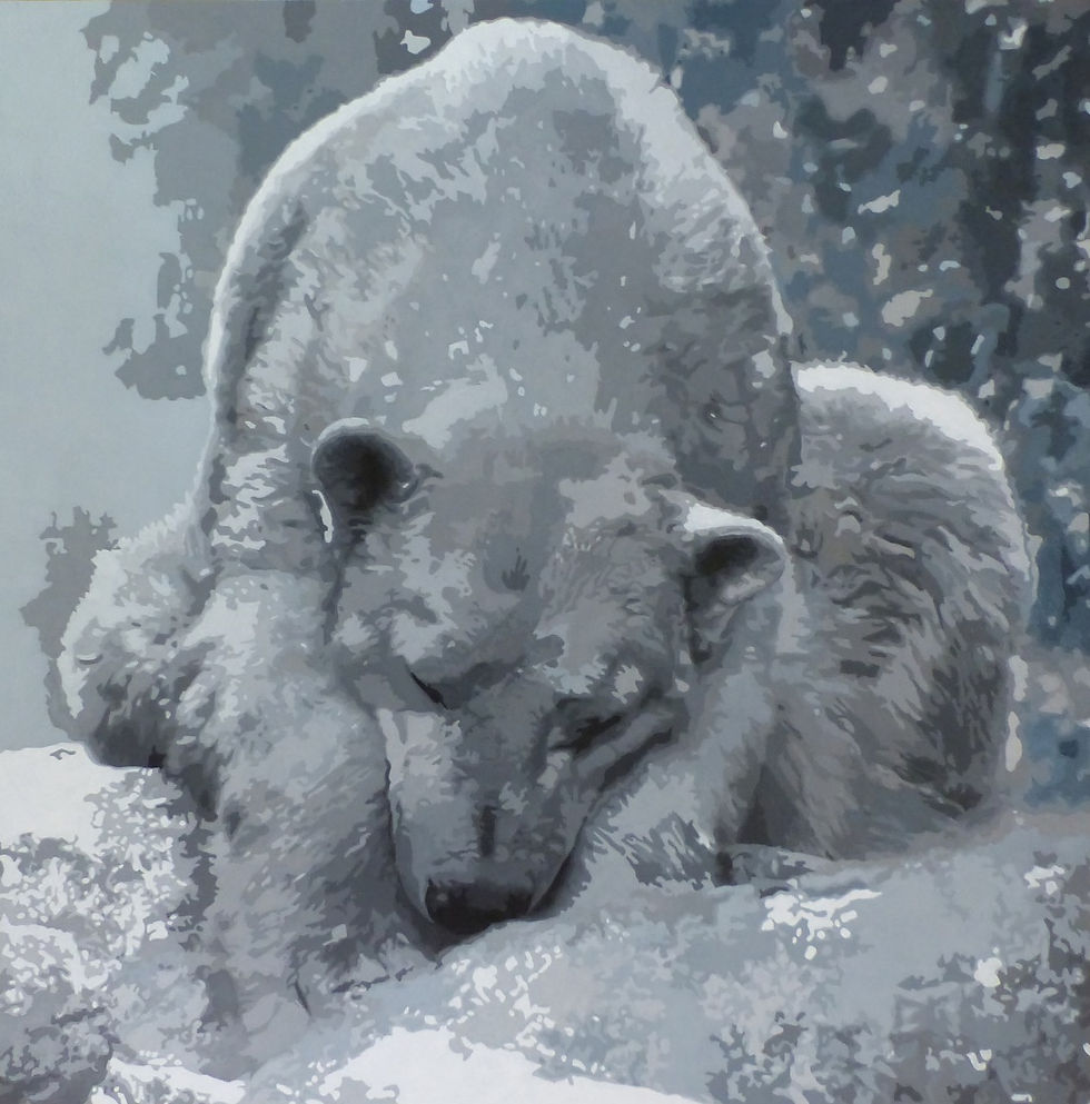 La sieste - Lou Auvray artiste peintre, art figuratif, animalier et surréaliste
