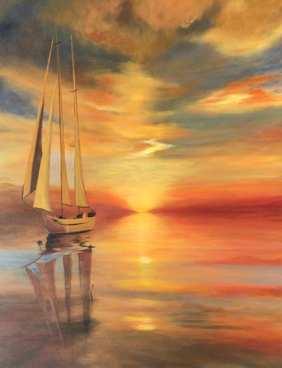 Mokup Les voiles d'or - Pauline Giguère artiste peintre art figuratif