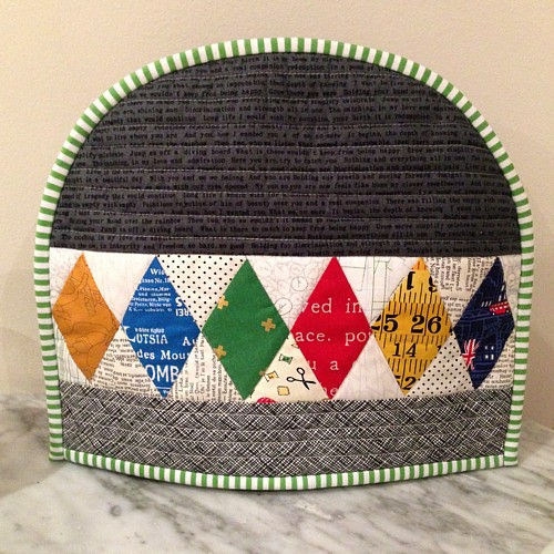 Thumbnail: Tea Cosy Patchwork Diamonds Sewing Pattern: Quilted Kitchen Decor (PDF)
