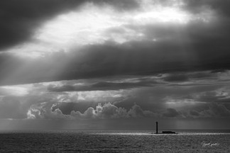 Black and white photographs of the lighthouse of Planier off the coast of Marseille