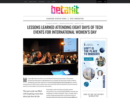Lessons learned attending eight days of tech events for International Women’s Day