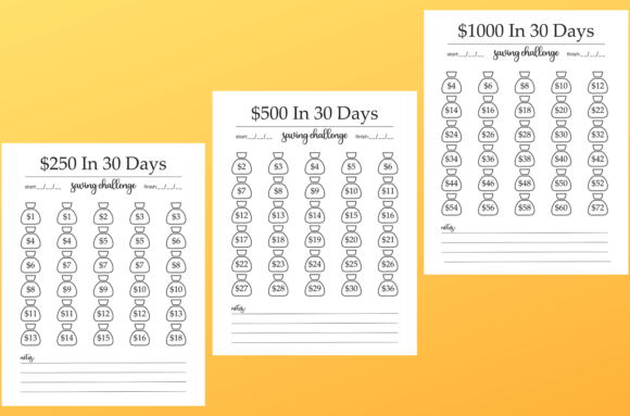Thumbnail: Savings Challenge Printable | Savings Challenge Bundle |  Save 1000 in 30 Days!