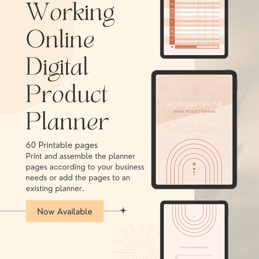Thumbnail: Working Online Digital Product Planner