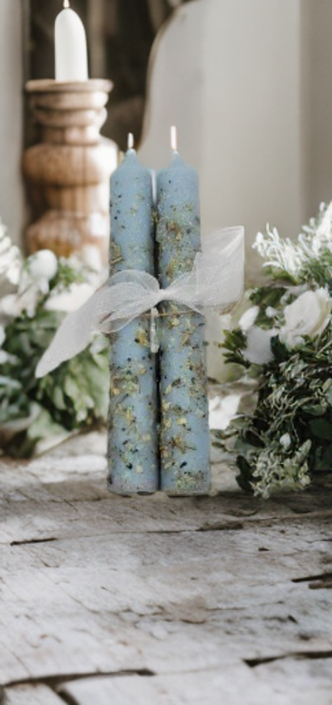 Thumbnail: Crystal Herb Dress Taper Spell Candles-6"