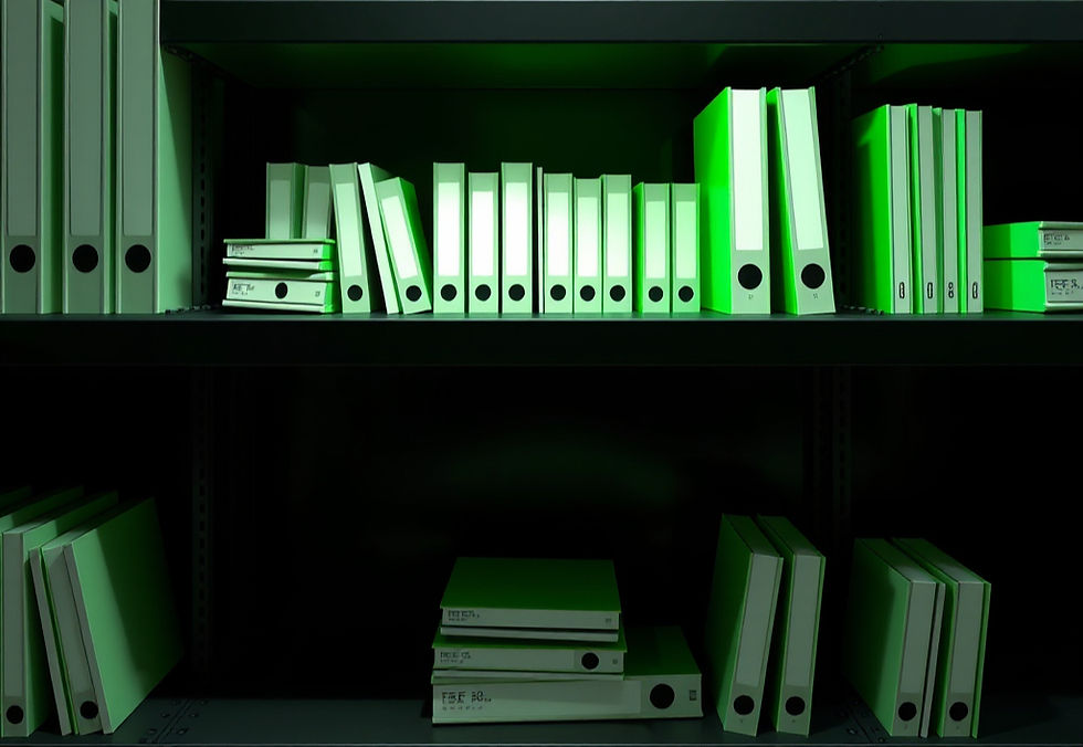 files at shelf realistic and futuristic image theme green white black.jpg