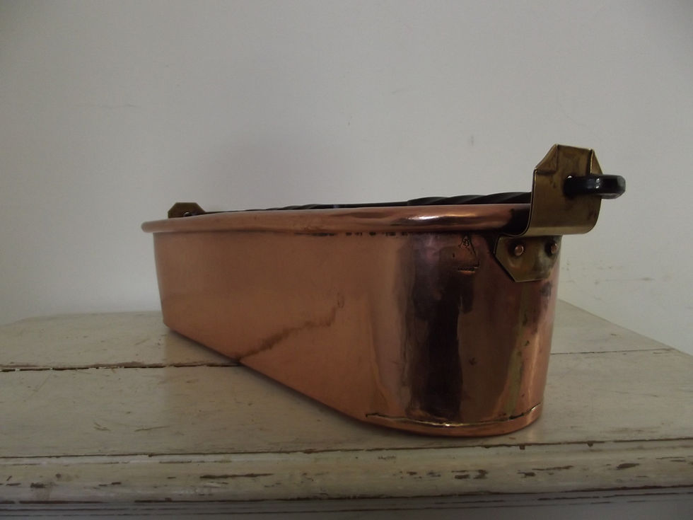 fish poacher pan late 19th poissonniere cuivre stamped VILLEDIEU 262979497521