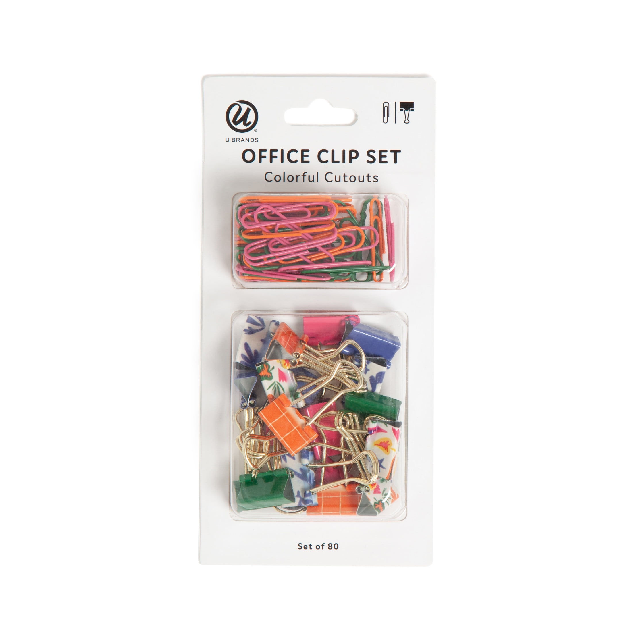 U Brands Office Accessory Kit, 80 Pieces, Multi-Color, Stationery Set
