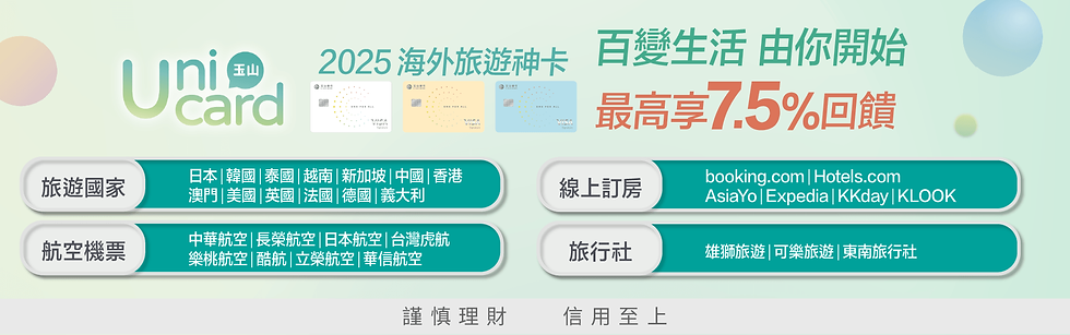 玉山銀行Unicard享有回饋最高7.5%