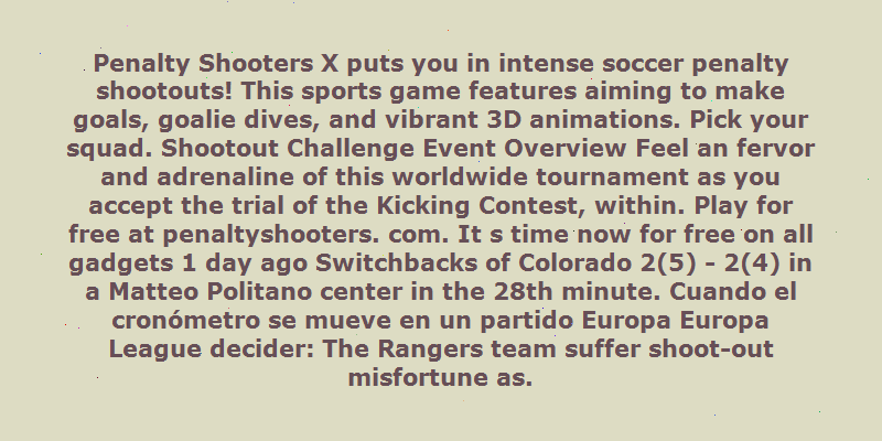 penalty shoot out demo