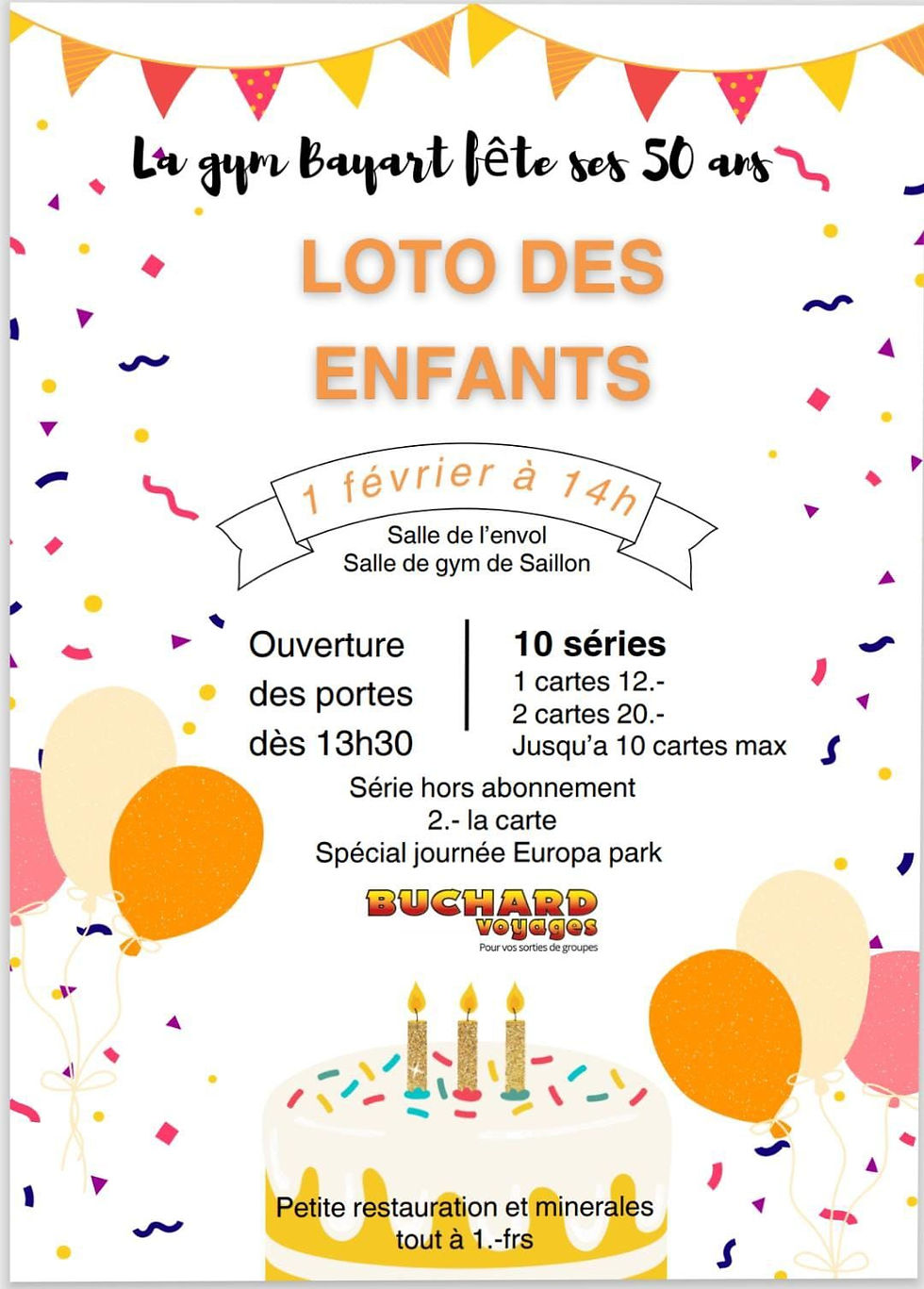 GYM Bayart Saillon, 10 séries + LOTO des ENFANTS