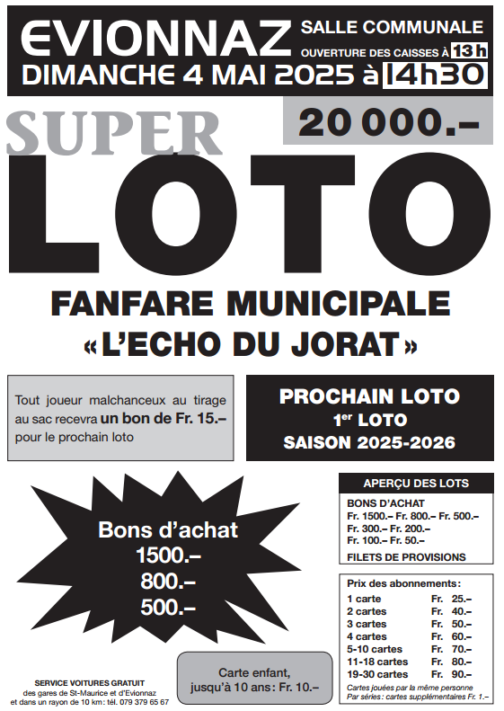 Fanfare municipale Echo du Jorat- 25 séries + 2 hors abo
