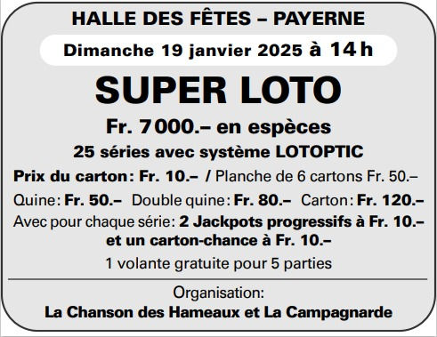 La Chanson des Hameaux et la Campagnarde - 25 séries - 7000.- en espèces