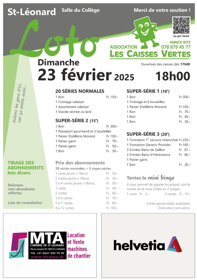 Ass. Les Caisses Vertes - 20 séries + 3 super-série