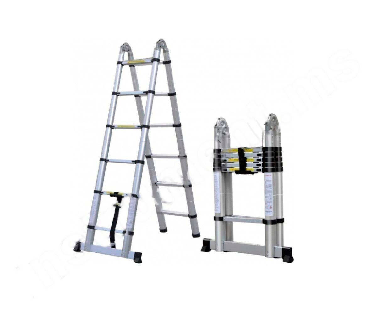 Лестница телескопическая двухсекционная Алюмет 2х6
