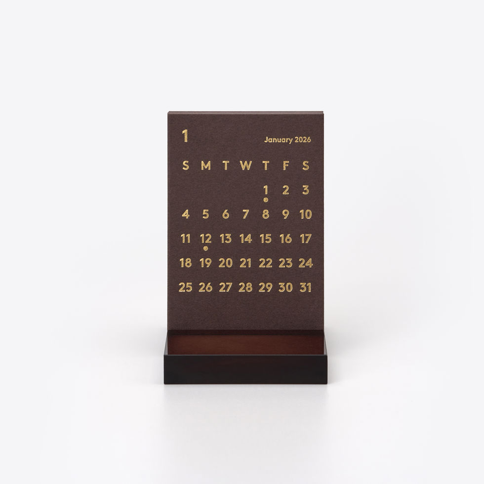 CLARA Desk Calendar 2026 Brown