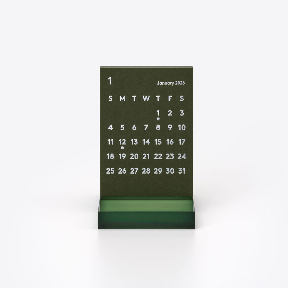 CLARA Desk Calendar 2026 Olive