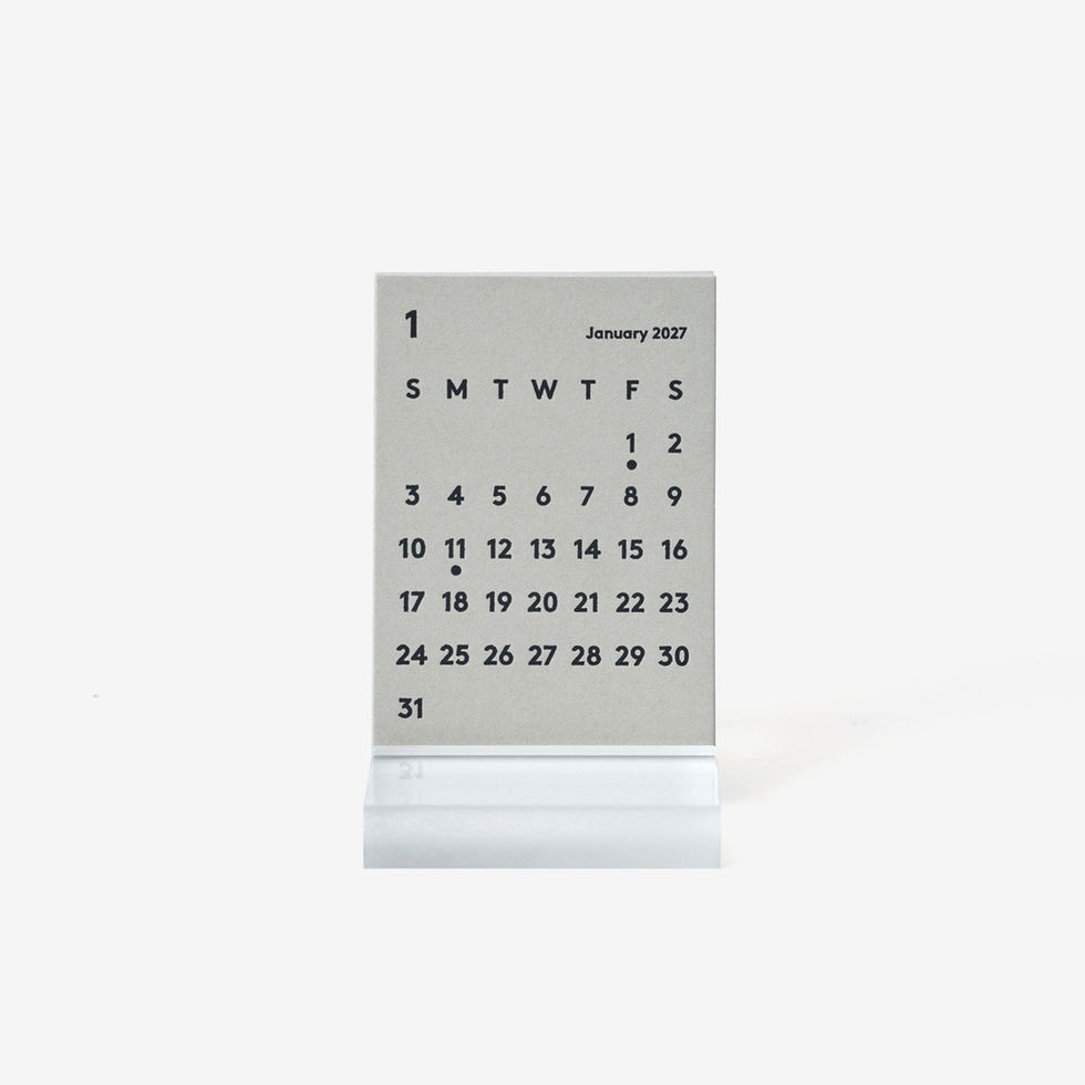 CLARA Desk Calendar 2027 Gray