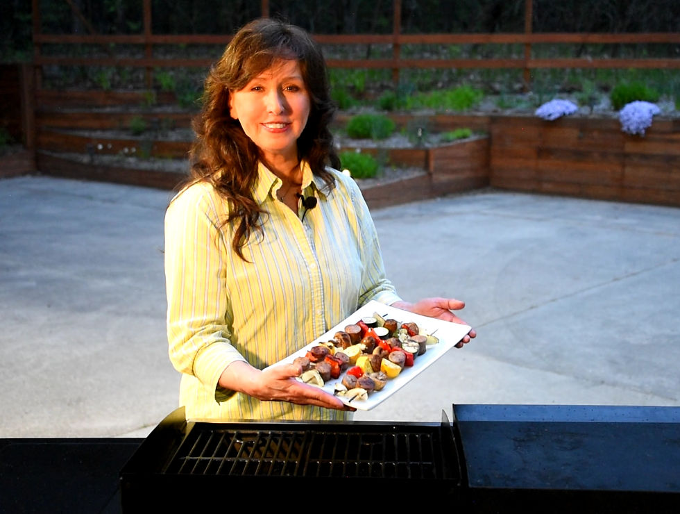 00 EBELS RECIPES Laura with Brat Kabobs