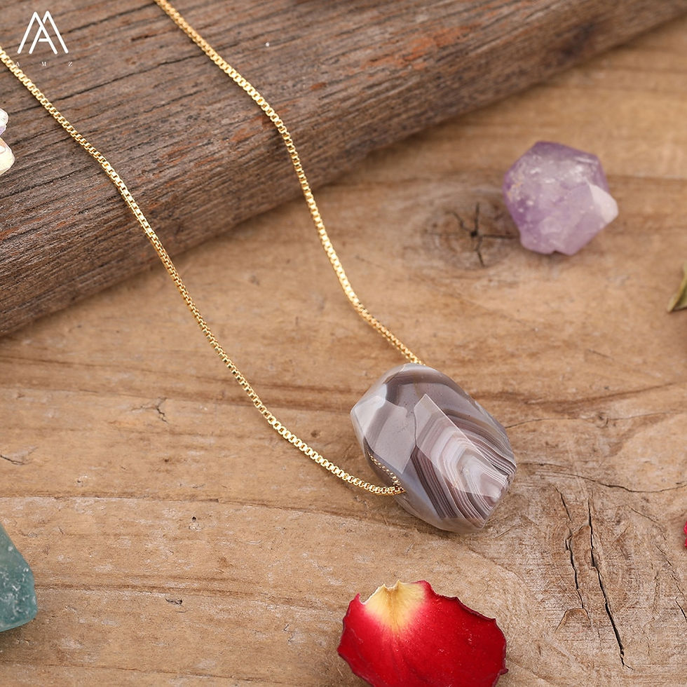 Thumbnail: Natural Pink Roses Quartz Purple Agates Stone Nugget Beads Gold Chains Necklace