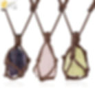 Healing Crystals Necklace Rope Wrap Necklace  Amethysts Rose Crystal Quartzs 