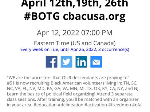 CBAC seeking concerned Black American citizens to volunteer as #51Campaign organizers