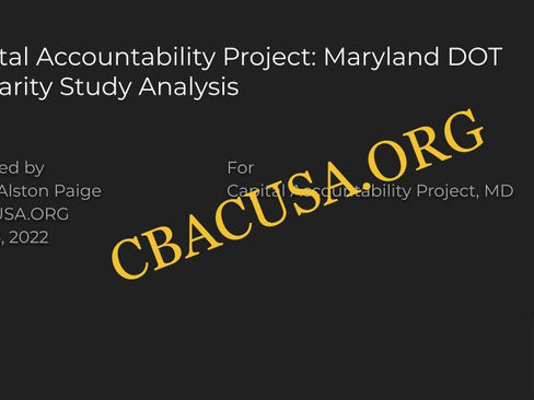 White Women, Immigrants Benefit The Most CBACUSA Analysis of 2017 MDOT M/WBE Disparity Study Reveals