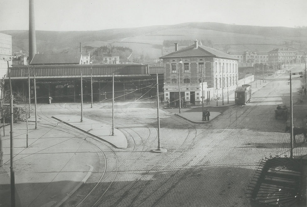 Dépôt CFVE de Bellevue, 1912, motrice H de tramway