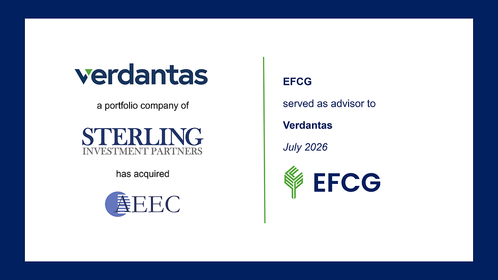 EFCG Advises Verdantas on its Acquisition of American Engineering & Environmental Consultants