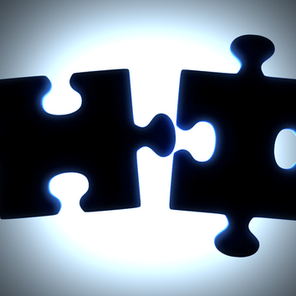 Silhouette of puzzle pieces